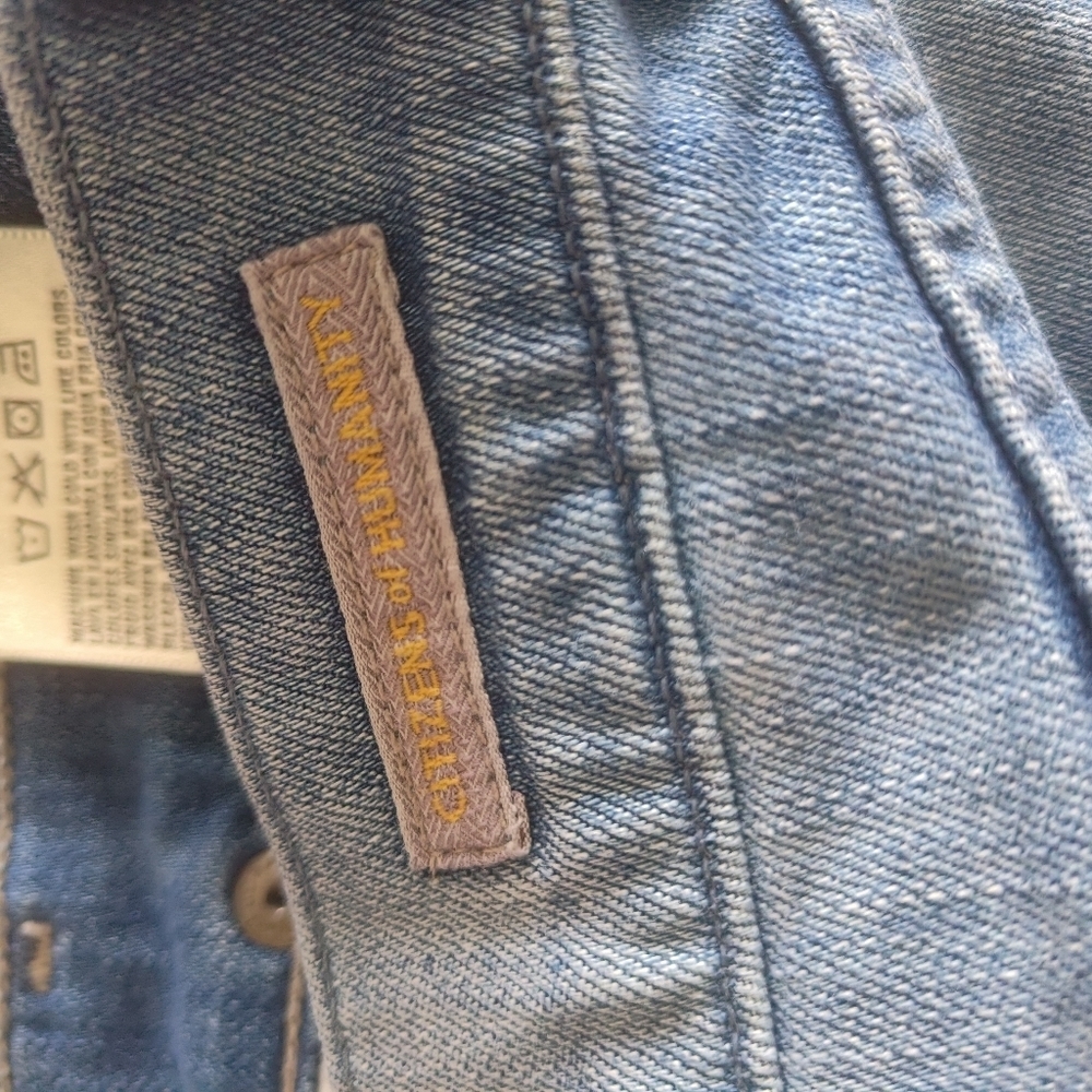 Citizens of Humanity By Jerome Dahan Straight Leg Cuffed Jean Size 27 Light Wash - Picture 9 of 14